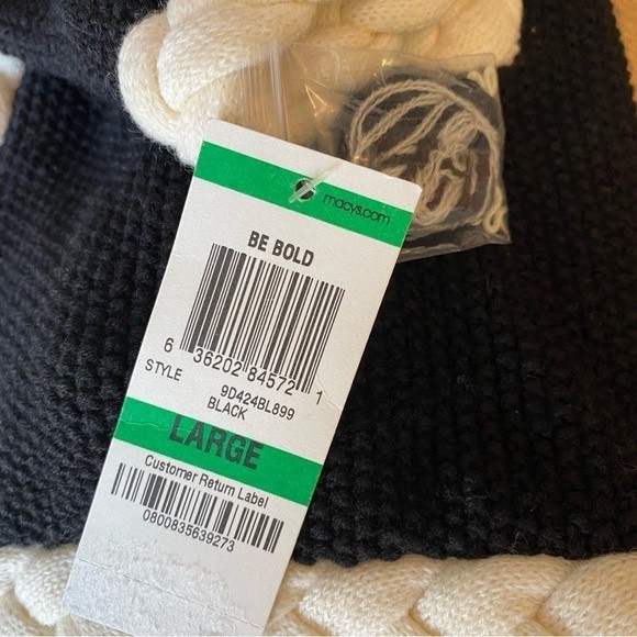 INC Cardigan Sweater Braided Knit Wool Black White Structured Dog Show NWT - Picture 7 of 10